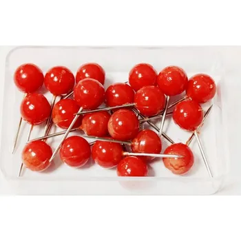 Nástroj na niť a příze ŠPENDLÍKY / PŘIPÍNACÍ ŠPENDLÍKY ČERVENÉ 20 KUSŮ