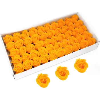 umělá květina Ozdobné mýdlové růže ŻÓŁTA žlutá růže z mýdla k dekoraci 50 Ks