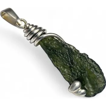 Náhrdelník VIRGO, náhrdelník - vltavín, stříbro 925/1000