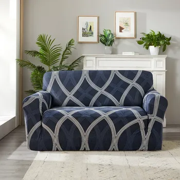 Napínací potah 4Home Napínací potah na sedačku Elegant modrá, 190-230 cm + povlak na polštářek zdarma