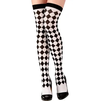Dámské punčochy Dámské černobílé kárované punčochy 70 DEN