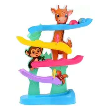 Hračka pro nejmenší Barevná kuličková dráha džungle + zvuky zvířat