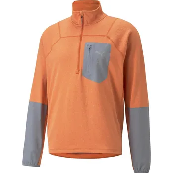 Pánská mikina Pánská Mikina PUMA M SEASONS POLYPROPYLENE RAINCELL 1/2 ZIP 52324594 – Oranžová XL