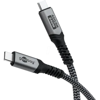 Datový kabel GOOBAY Kabel USB 4.0 USB C vidlice,z obou stran 1,8m černá,šedá