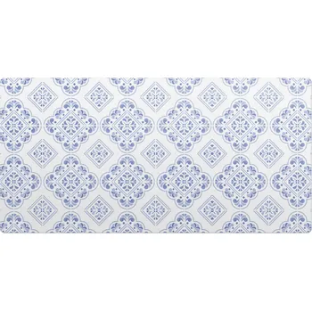 Obraz Ochranná vinylová podložka k psacímu stolu a psací stůl s geometrickým retro vzorem, 90 x 45 cm