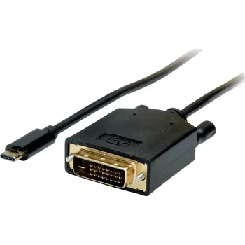 Mobilní telefon Value USB-C® / DVI kabelový adaptér USB-C ® zástrčka, DVI-D 24+1pol. Zástrčka 2.00 m černá 11.99.5832 Kabel pro displeje