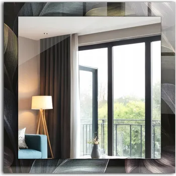 Zrcadlo Zrcadlo do koupelny ložnice obývacího pokoje s potiskem Barevné listy rostlin 60x60