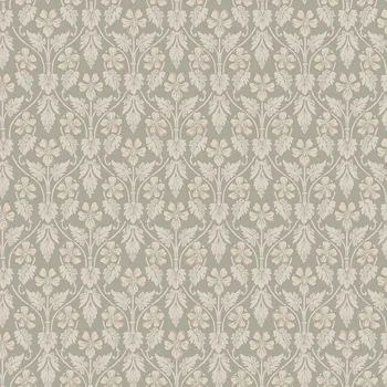 Tapeta Borastapeter Vliesová tapeta na zeď, šedo-zelená, květiny, 4586, Icons, Borastapeter, velikost 10,05 x 0,53 m