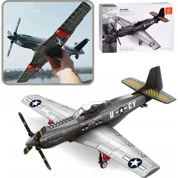 ostatní stavebnice SADA STAVEBNICE PRO SESTAVENÍ BOJOVÉHO LETADLA + SAMOLEPKY 256 DÍLKŮ