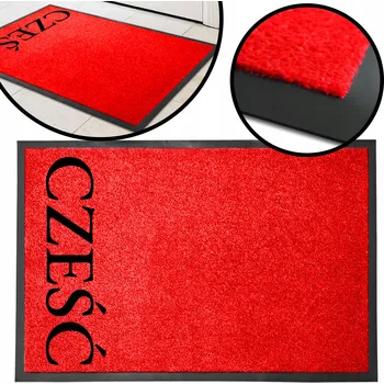 Rohožka Vstupní rohožka červená MONOCHROM 40x60 ke dveřím s NÁPIS SIEMA Vzor