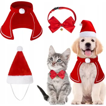 Obleček pro psa Červený obleček pro psa – univerzální vánoční sada