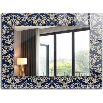 Zrcadlo Moderní zrcadlo s krásným XXL potiskem 80x60 cm - Vzor viktoriánské tapety