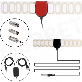 Zabezpečení domácnosti POKOJOVÁ FM ANTÉNA SE ZESILOVAČEM + 4 KONEKTORY PRO VĚTŠINU ZAŘÍZENÍ