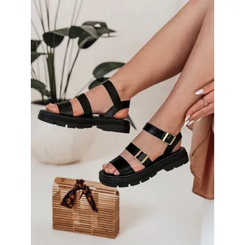 Dámské sandále Dámské sandály s přezkami SOLARIA ZY0890 Barva: Černá, Velikost: 38