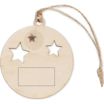 Vánoční ozdoba Dřevěná ozdoba, koule LASEROVÉ GRAVÍROVÁNÍ (MAX. 1 BARVA, 15X30MM) 1 barva 30 SIDE 2