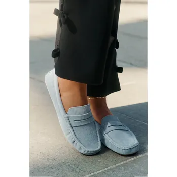 Dámské mokasíny Dámské semišové mokasíny Big Star RR274948 Barva: Modrá, Velikost: 38