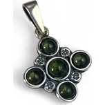 Drakkaria PRAGA, středověký stříbrný přívěsek, vltavín, Ag 925/1000