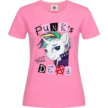 Tričko Punk's Not Dead | Unicorn Druh: Dámské, Barva: Růžová, Velikost: S