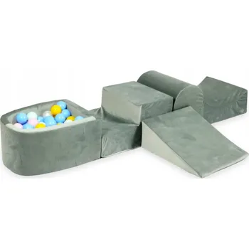 Dětské hřiště Pěnové dětské hřiště se skluzavkou a bazénkem, micro šedé