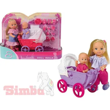 Panenka SIMBA Evička panenka set s kočárkem a doplňky 2 druhy | 74325