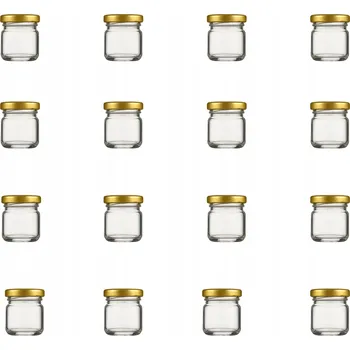 Sklenice Skleněné skleničky 40ml 100ks zavařovací sklenice šroubovací víčka zlaté