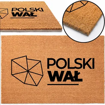 Rohožka KOKOSOVÁ ROHOŽKA PŘED DVEŘE 40X60 Z NAPISEM POLSKI WAŁ VZOR