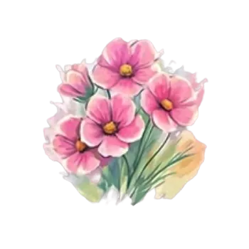 Nažehlovací obrázek - akvarelové květiny IV (6,5 x 6,5 cm)