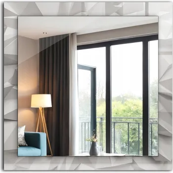 Zrcadlo Čtvercové zrcadlo s potiskem Abstraktní geometrické tvary 60x60 cm