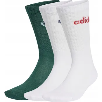 Ponožky Adidas Linear Crew 3PP, vícebarevné, velikost 43-45