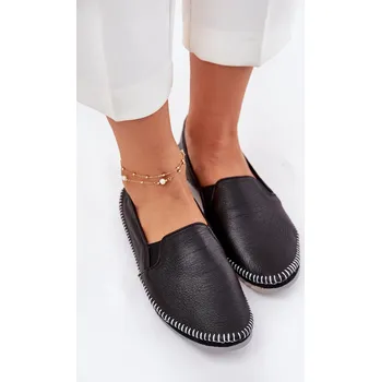Dámské lodičky Vzorované Kožené Baleríny Maciejka T3512-73 Barva: Černá, Velikost: 37