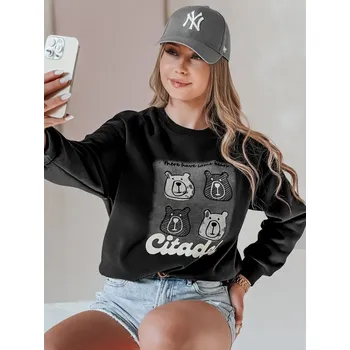 Dámská mikina Dámská mikina oversize z misiami MISOMedvídekS BY1434 Barva: Černá, Velikost: ONE SIZE