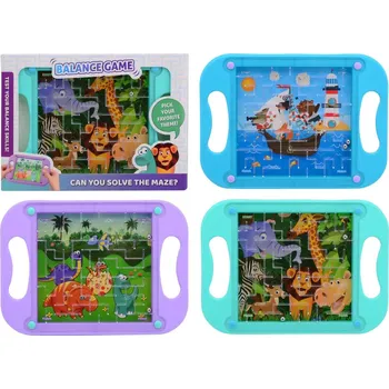 Hlavolam Johntoy Bludiště balanční hra mix barev