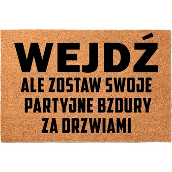 Rohožka KOKOSOVÁ VSTUPNÍ ROHOŽKA 40X60 cm - HIT - Nápis: PARTIE ZA DRZWIAMI, PROSZĘ