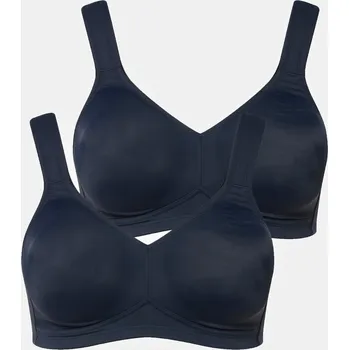 Podprsenka Ulla Popken, Plus size Podprsenka z mikrovlákna, 2-balení, bez kostic, formované košíčky pro plnoštíhlé nadměrná velikost, 793032139-1106, modrý, 115E, Nadměrné velikosti, Plus size oblečení, Oblečení pro boubelky, Oblečení pro baculky, Oblečení pro plnoš