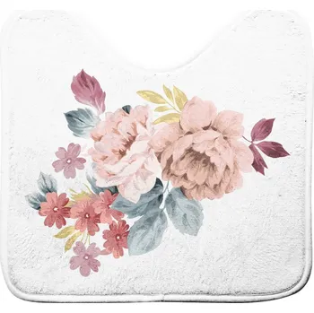 Koupelnová předložka Bílá/růžová WC koupelnová předložka 45x45 cm Jayana – douceur d'intérieur ID_1754088