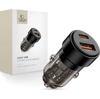 NABÍJEČKA DO AUTA TECH-PROTECT CC03 2-PORT CAR CHARGER PD75W BLACK