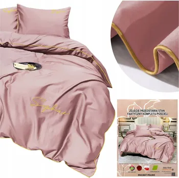 Povlečení Povlečení 160x200 sada 4 dílná jednobarevné s výšivkou mikrovlákno Areta růžová