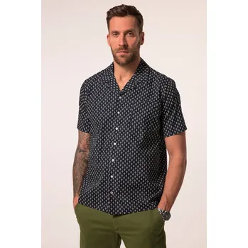 Pánská košile JP1880, Plus size Košile JP1880, krátké rukávy, plošný potisk, Cuba límeček, do 8XL pro plnoštíhlé nadměrná velikost, 835542130-1907, modrý, 8XL, Plus size oblečení, Oblečení pro vysoké muže, Nadměrné velikosti, Oblečení pro plnoštíhlé.