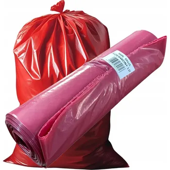 Pytle na odpadky Pytle na odpadky 160L červené – ekologické LDPE | 10 ks v roli