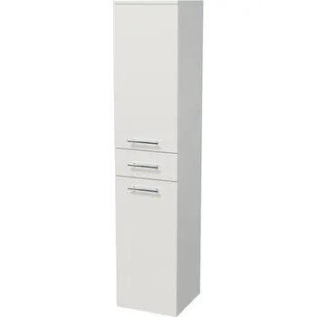 Koupelnový nábytek Koupelnová skříňka vysoká Intedoor LANDAU IDEAL 162/35, 1 zásuvka, 2 dveře, levá, koš bílá matná