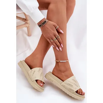 Dámské pantofle Dámské Pantofle Na Platformě Big Star RR274A540 Barva: Béžová, Velikost: 40