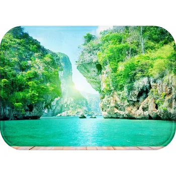 Koupelnová předložka KOUPELNOVÁ PŘEDLOŽKA ROHOŽKA PROTISKLUZOVÁ ANTIBAKTERIÁLNÍ 60X40 JEZIORO SKAŁY