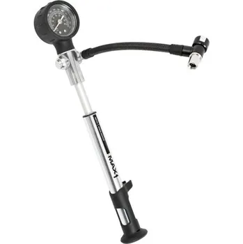 pumpička hustilka MAX1 Shock Armour 600PSI s manometrem - Černo/stříbrná, Max.tlak 600PSI