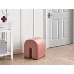 Taburet růžový sametové čalounění ve tvaru U moderní puf ne sezení doplňky do obývacího pokoje Beliani