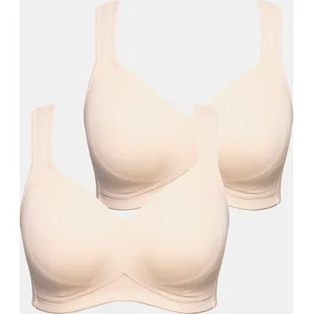 Podprsenka Ulla Popken, Plus size Podprsenka z mikrovlákna, 2-balení, bez kostic, formované košíčky pro plnoštíhlé nadměrná velikost, 793032300-1096, béžový, 115D, Nadměrné velikosti, Plus size oblečení, Oblečení pro boubelky, Oblečení pro baculky, Oblečení pro plno