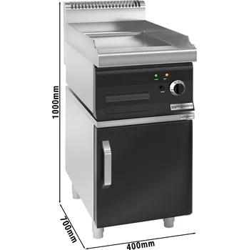 Lednice G.Gastro Elektrický gril - hladký (4 kW) - vč. spodního dílu s 1 dveřmi