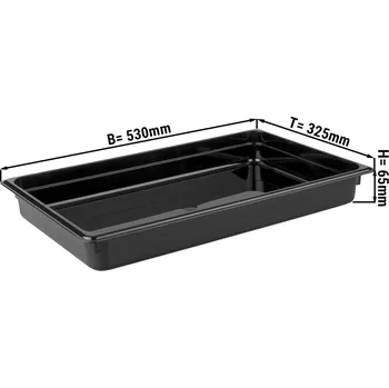 Dóza na potraviny G.Gastro Polykarbonátová GN nádoba 1/1 - černá - hloubka 65 mm