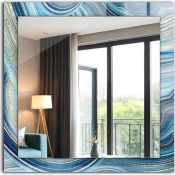 Zrcadlo Moderní čtvercové zrcadlo s potiskem 60x60