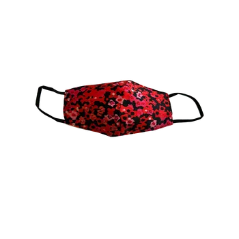 respirátor Stylová rouška - Červené květiny