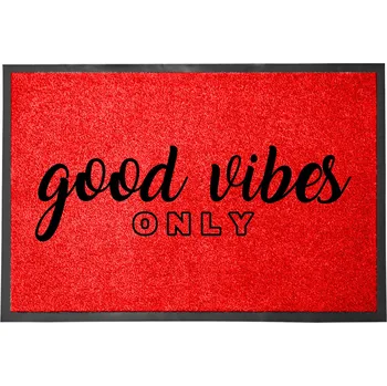 Vstupní rohožka 40x60 ČERVENÁ DOMOV HIT GOOD VIBES ONLY NASTRÓJ STYL